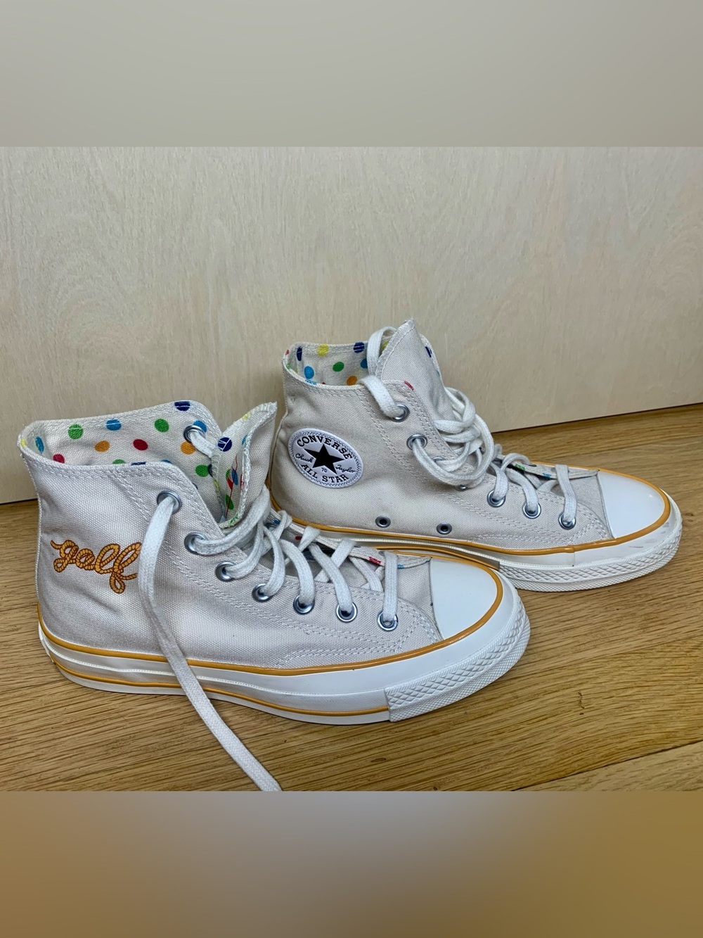 Converse High-Top Sneakers | Golf Le Fleur Tyler the Creator | Cream | W size 7